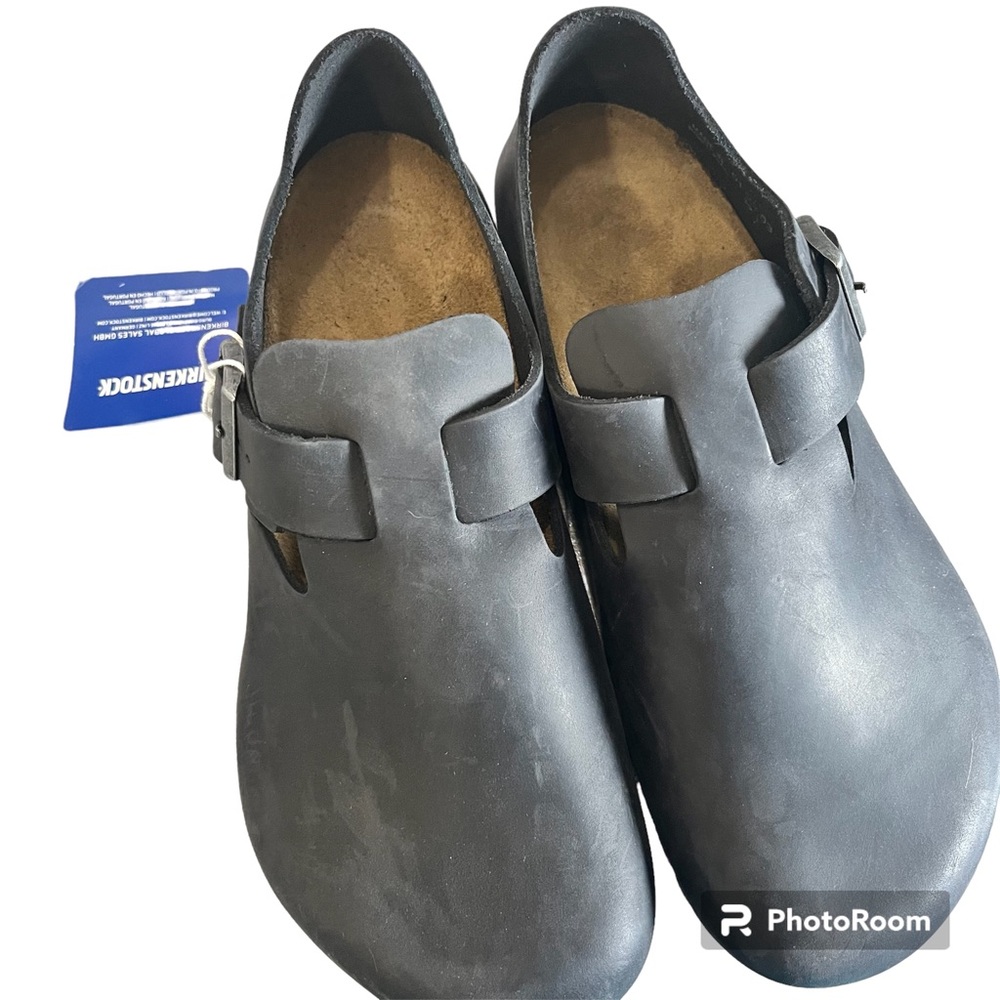 Birkenstock London BS black leather size 39 - 8.5 NEW